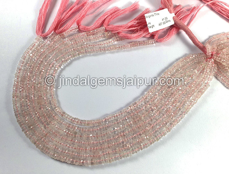 Morganite Faceted Tyre Shape Beads