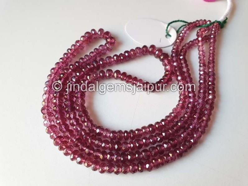 Purple Rhodolite Garnet Faceted Roundelle Beads