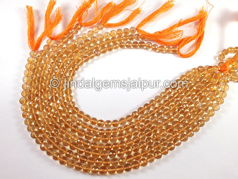 Madria Citrine Faceted Balls Shape Beads