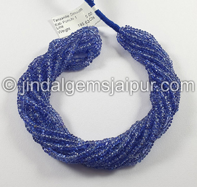 Tanzanite Smooth Roundelle Ponchi Beads