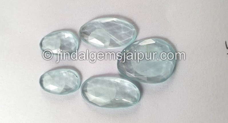 Milky Aquamarine Rose Cut Slices -- DEAQMA144