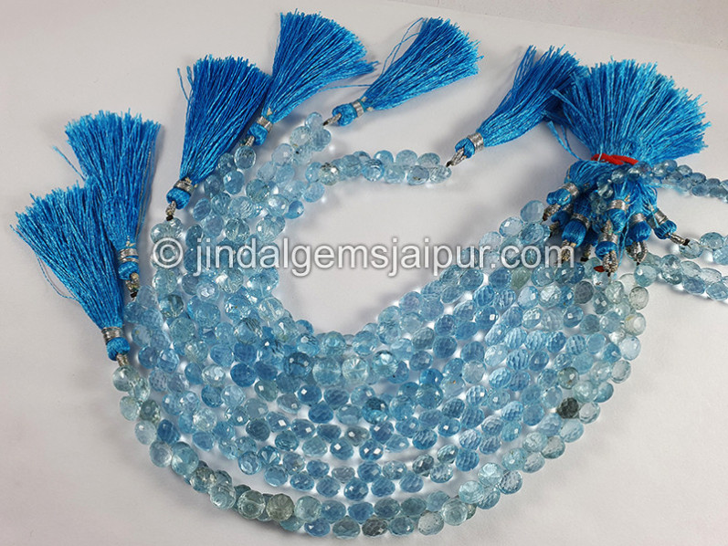 Sky Blue Topaz Faceted Onion Shape Beads