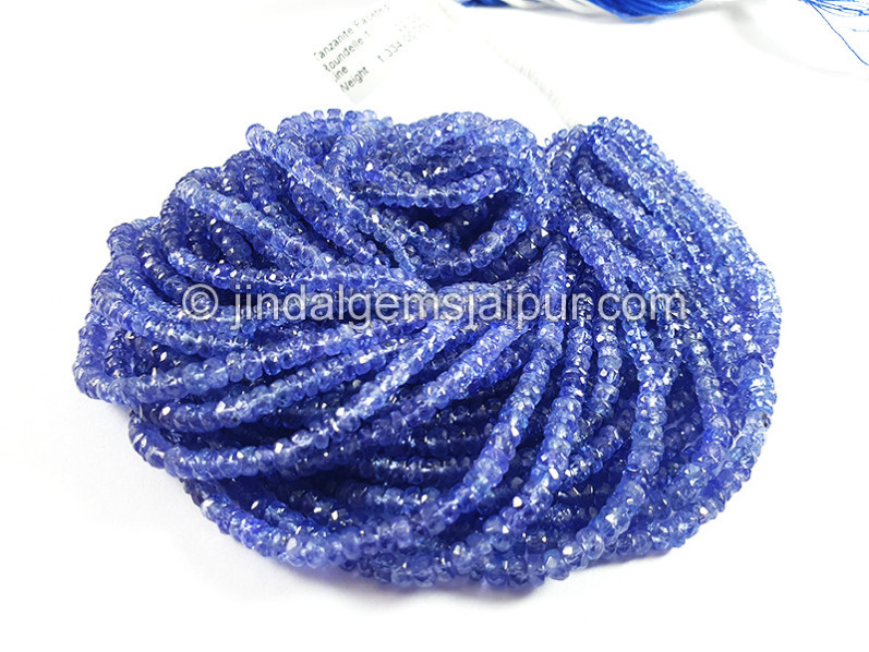 Tanzanite Faceted Roundelle Shape Beads
