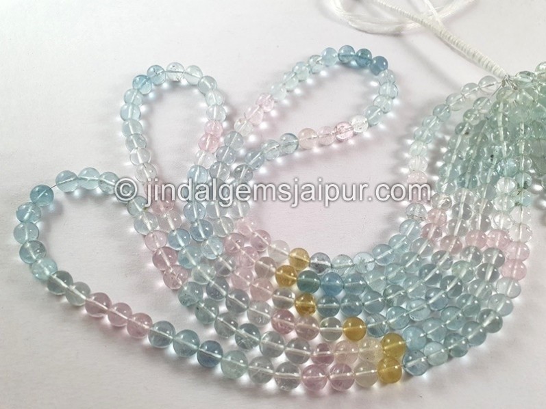 Multi Aquamarine Smooth Balls Beads -- AQMA233