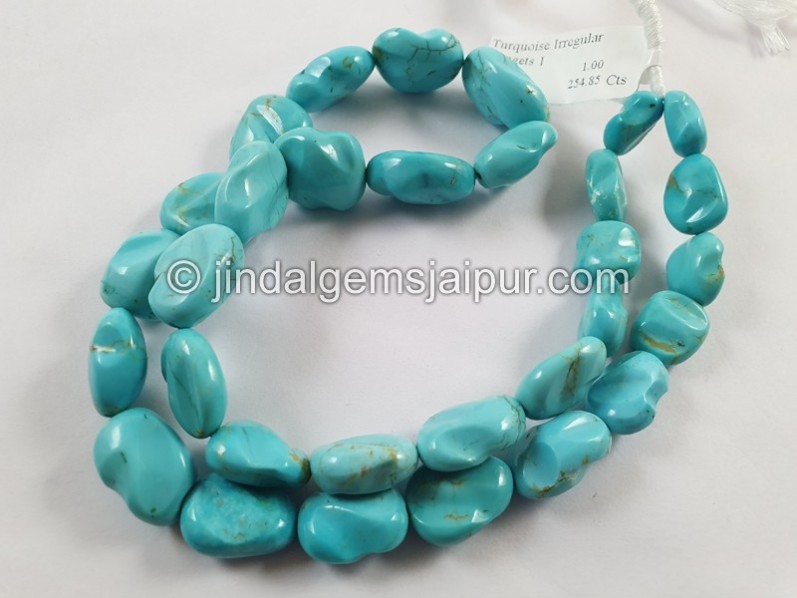 Golden Spiderweb Turquoise Irregular Nugget Beads