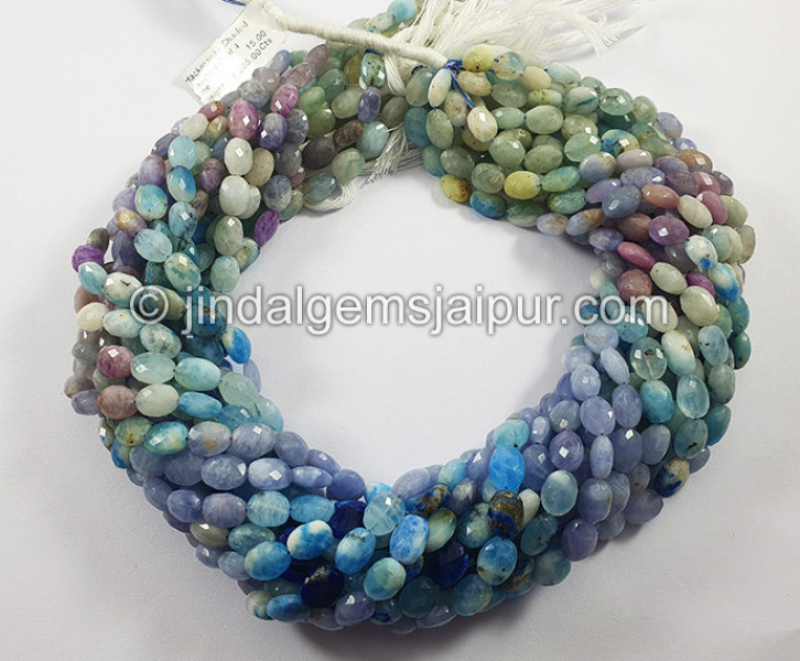 Hackmanite Shaded Faceted Oval Shape Beads