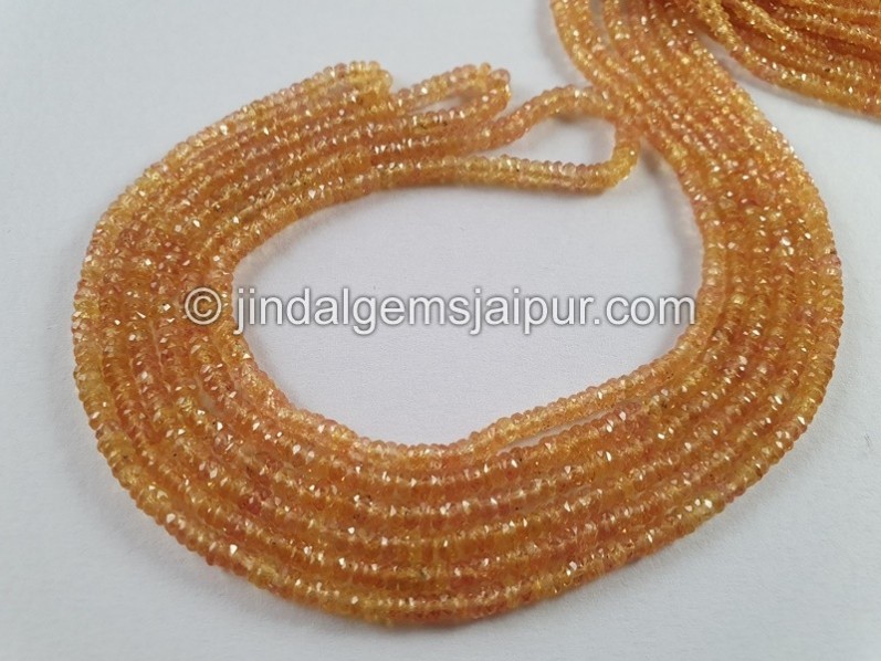 Yellow Songea Sapphire Faceted Roundelle Beads