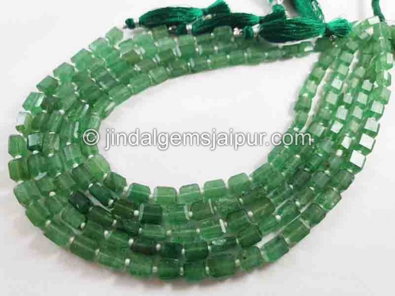 Green Strawberry Quartz Faceted Nugget Beads