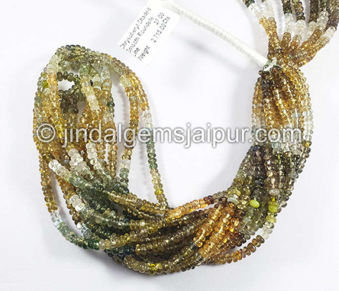 Chrysoberyl Shaded Smooth Roundelle Shape Beads