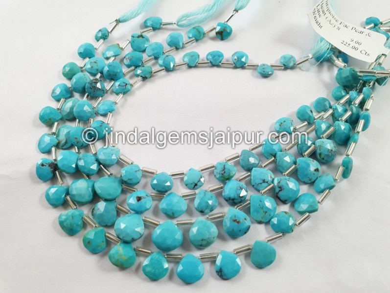 Turquoise Arizona Faceted Heart Shape Beads
