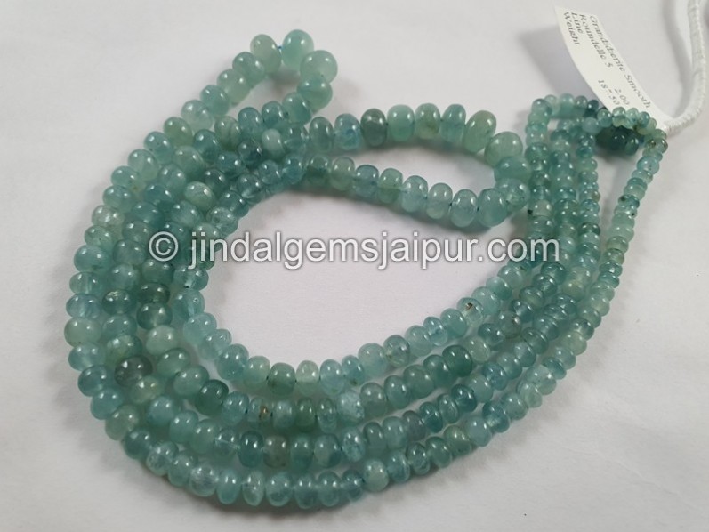 Paraiba Light Grandidierite Smooth Roundelle Beads -- GRDRT62