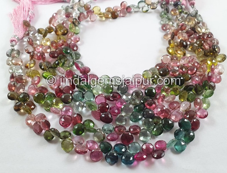Tourmaline Faceted Heart Beads