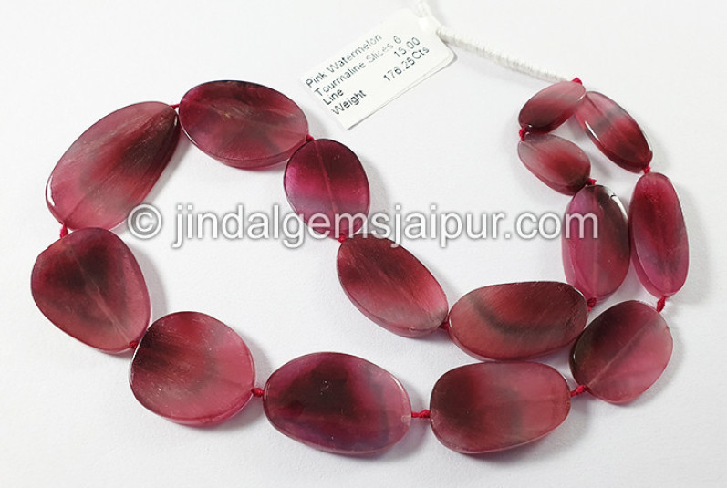 Pink Watermelon Tourmaline Smooth Slices