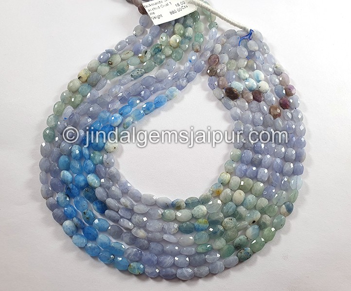 Hackmanite Shaded Faceted Oval Shape Beads
