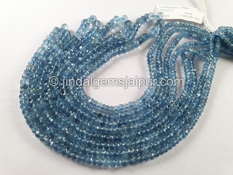 Santa Maria Aquamarine Faceted Roundelle Beads