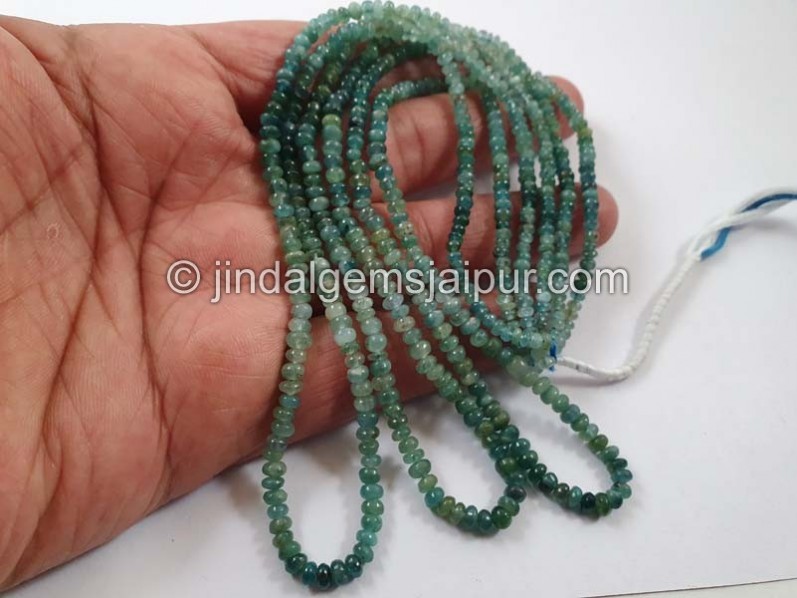Grandidierite Shaded Smooth Roundelle Beads