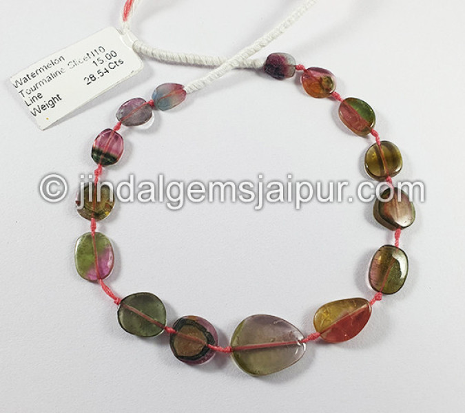Watermelon Tourmaline Slices Shape Beads