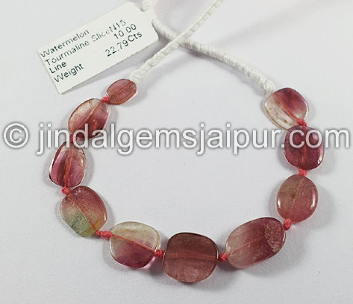 Watermelon Tourmaline Slices Shape Beads