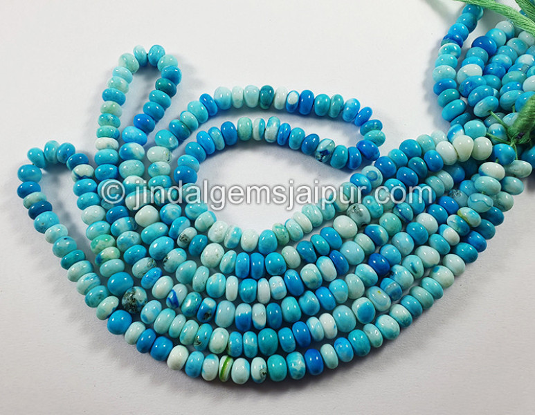 Blue Mix Opal Smooth Roundelle Shape Beads