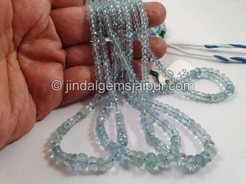 Aquamarine Faceted Roundelle Beads