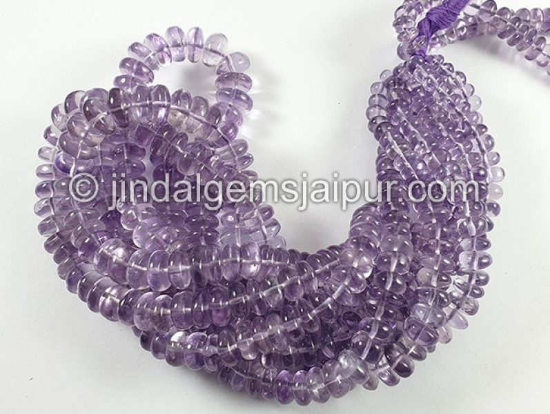 Pink Amethyst Smooth Roundelle Shape Beads