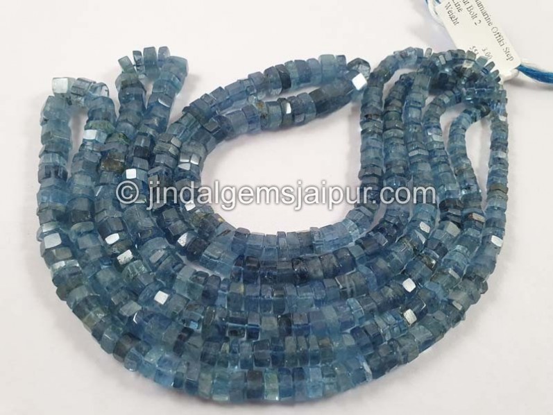 Santa Maria Aquamarine Step Cut Roundelle Beads