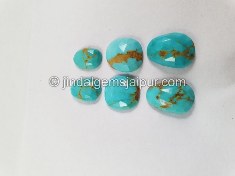 Golden Spiderweb Turquoise Rose Cut Slices