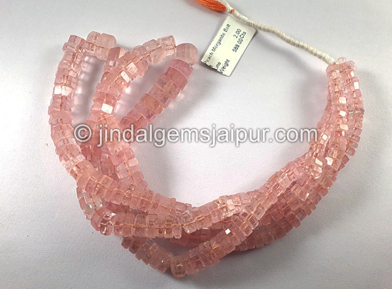 Peach Morganite Bolt Shape Beads
