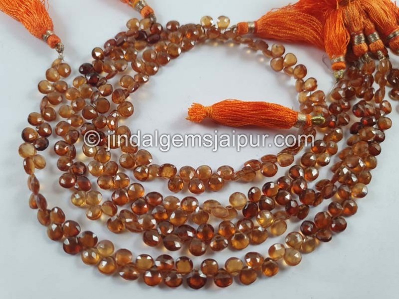 Spessartite Shaded Faceted Heart Beads -- SPRT22