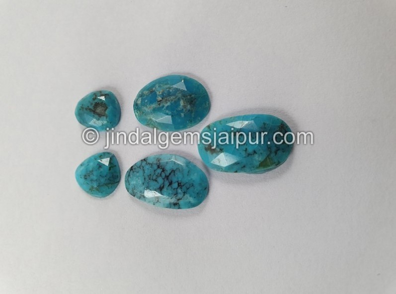 Black Spiderweb Turquoise Rose Cut Slices