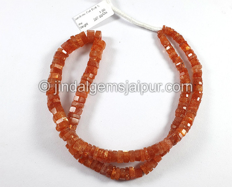 Sunstone Step Cut Bolt Shape Beads