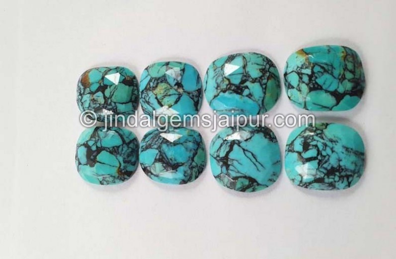 Black Spiderweb Turquoise Rose Cut Slices