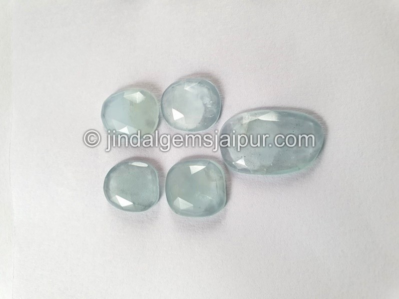 Milky Aquamarine Rose Cut Slices -- DEAQMA137
