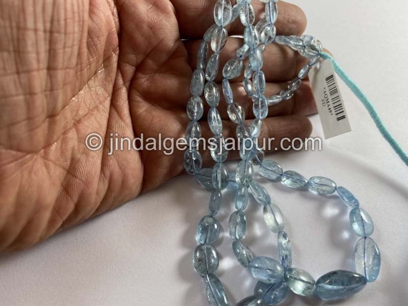 Aquamarine Smooth Oval Nugget Beads