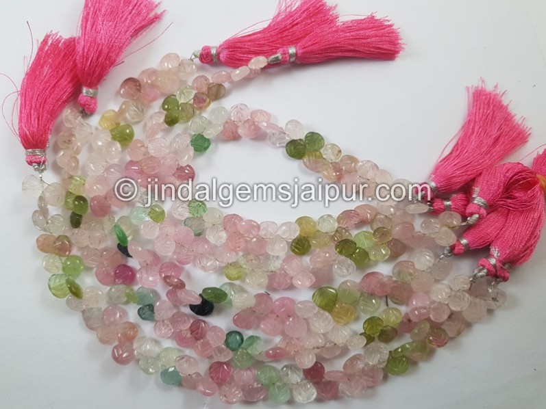 Afghan Tourmaline Carved Heart Beads
