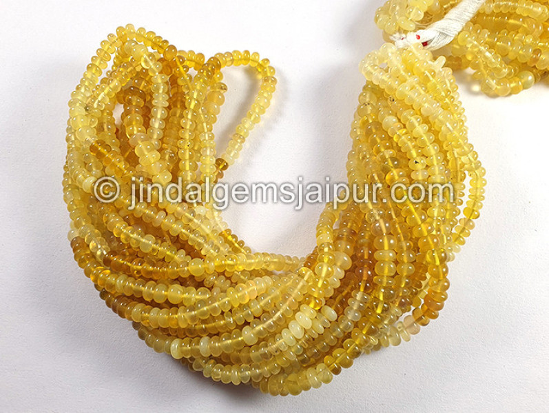 Yellow Opal Smooth Roundelle Shape Small Beads
