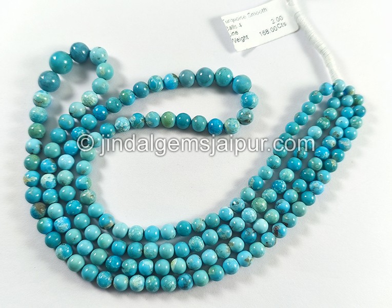 Turquoise Smooth Balls Shape Beads