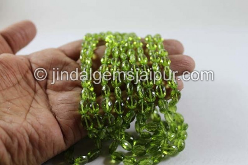 Peridot Faceted Oval Beads