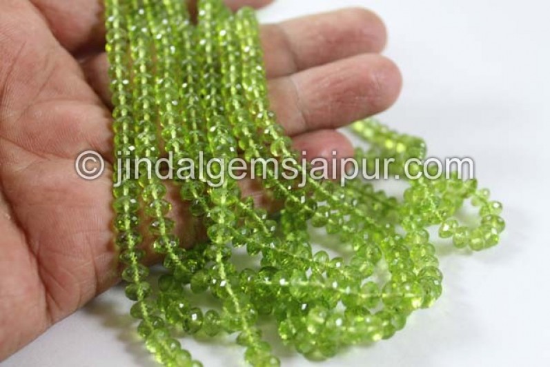 Peridot Far Faceted Roundelle Beads