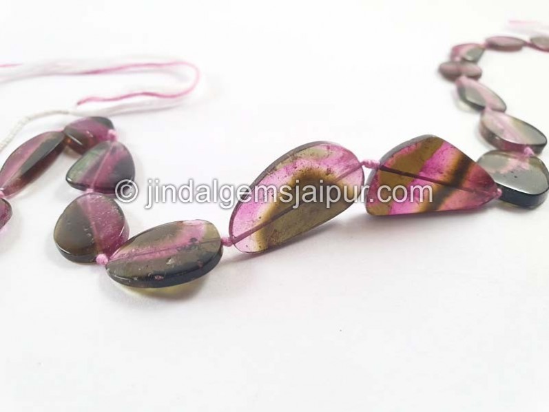 Watermelon Tourmaline Smooth Slices Beads