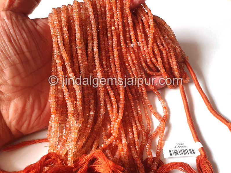 Sunstone Faceted Roundelle Shape Beads