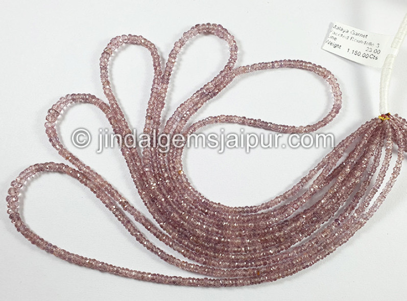 Malaya Garnet Faceted Roundelle Shape Beads