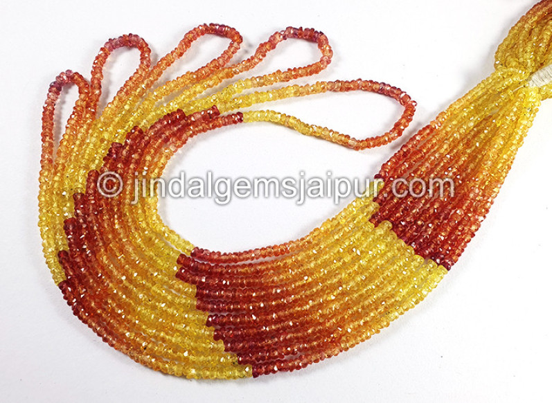 Yellow Sapphire Shaded Faceted Roundelle Shape Beads
