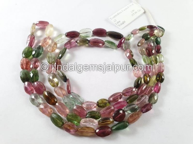 Tourmaline Faceted Oval Beads  -- TURA492