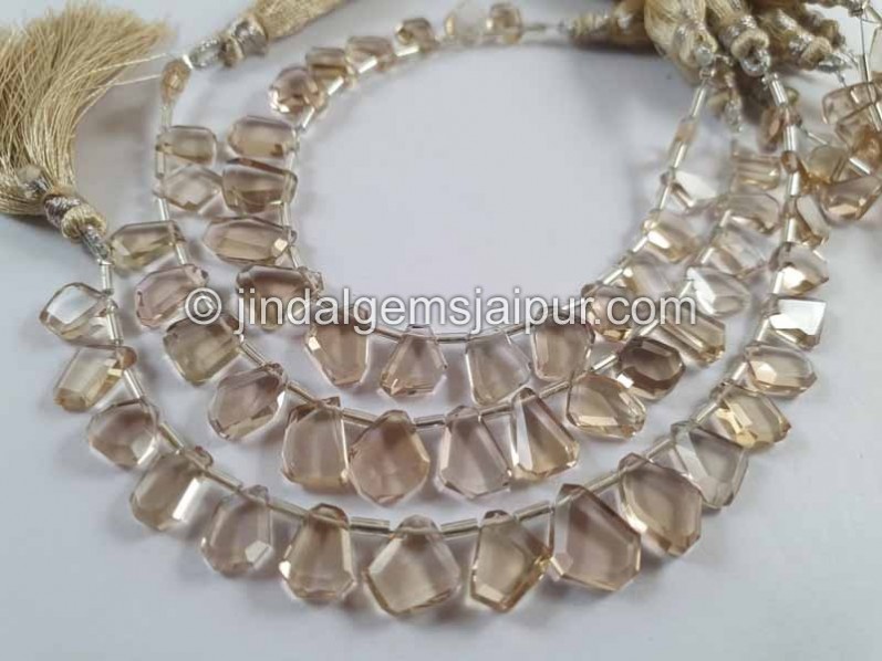 Champagne Citrine Faceted Nugget Beads