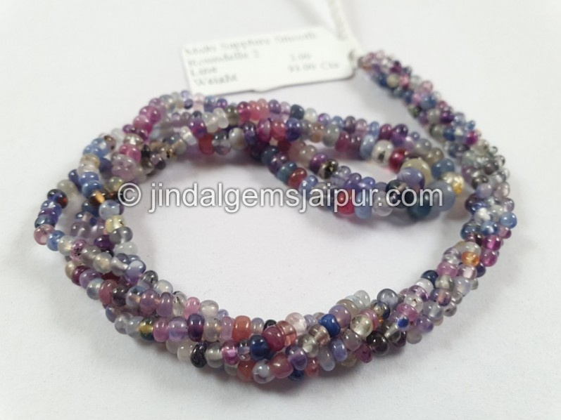 Multi Sapphire Smooth Roundelle Beads -- SPPH157