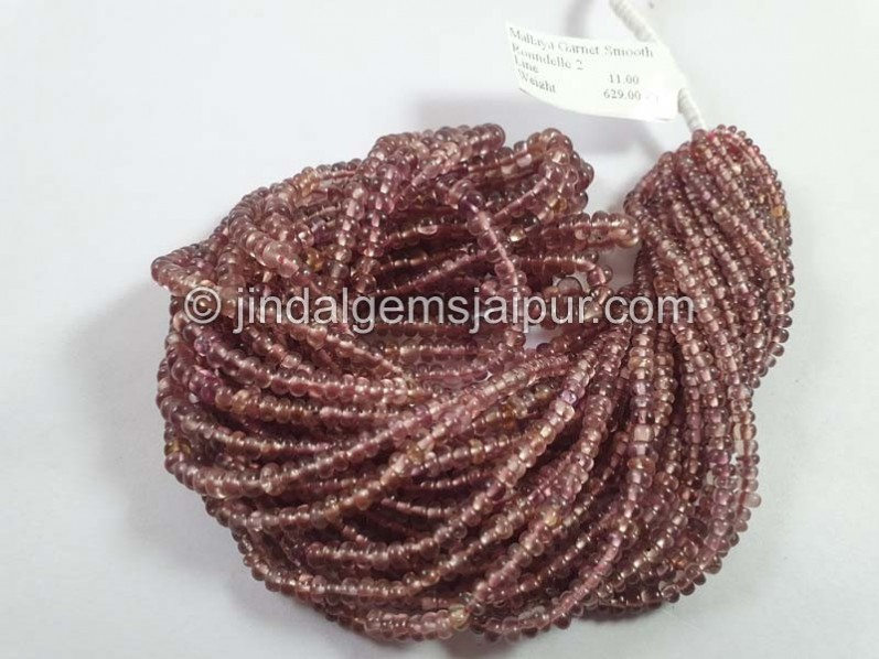 Malaya Garnet Smooth Roundelle Beads