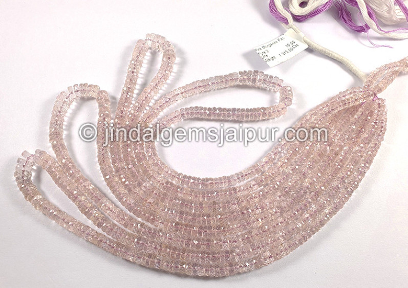 Pink Morganite Faceted Tyre Shape Beads