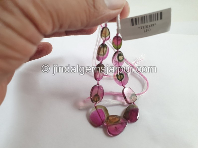 Watermelon Tourmaline Smooth Slices Beads