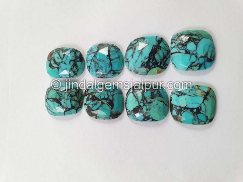 Black Spiderweb Turquoise Rose Cut Slices